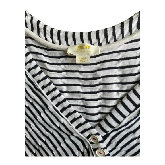 Anthropologie Paladino Maeve blue/ black and white midi stripped dress size S - Picture 11 of 13